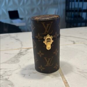 Louis Vuitton Brown Monogram Cylinder with Gold Clasp